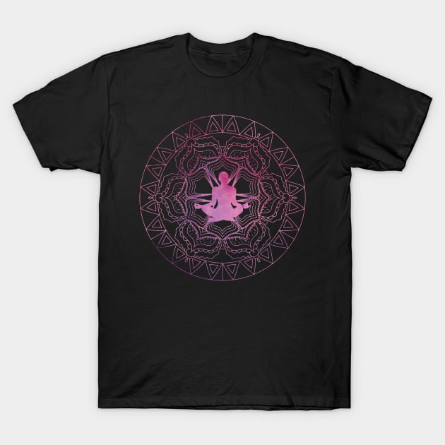 Yoga Meditation Mandala T-Shirt by sarahwainwright